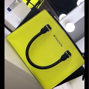Neon yellow MK purse